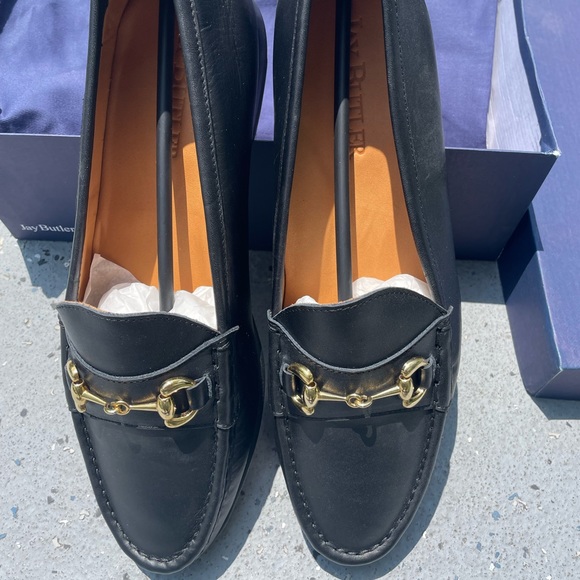 Jay Butler Black Cow Millbank SIZE 13 Gold Bit Loafers - Picture 2 of 8